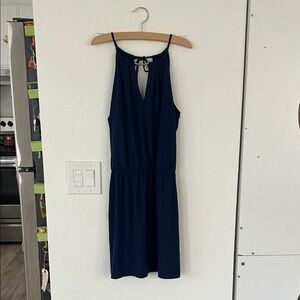 White House Black Market Navy Keyhole Mini Dress